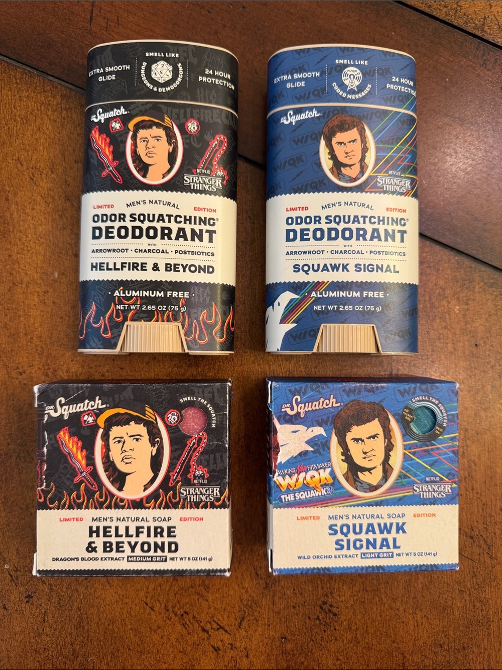 Dr Squatch Stranger Things Odor Squatching Deodorant and soap set of 4 items